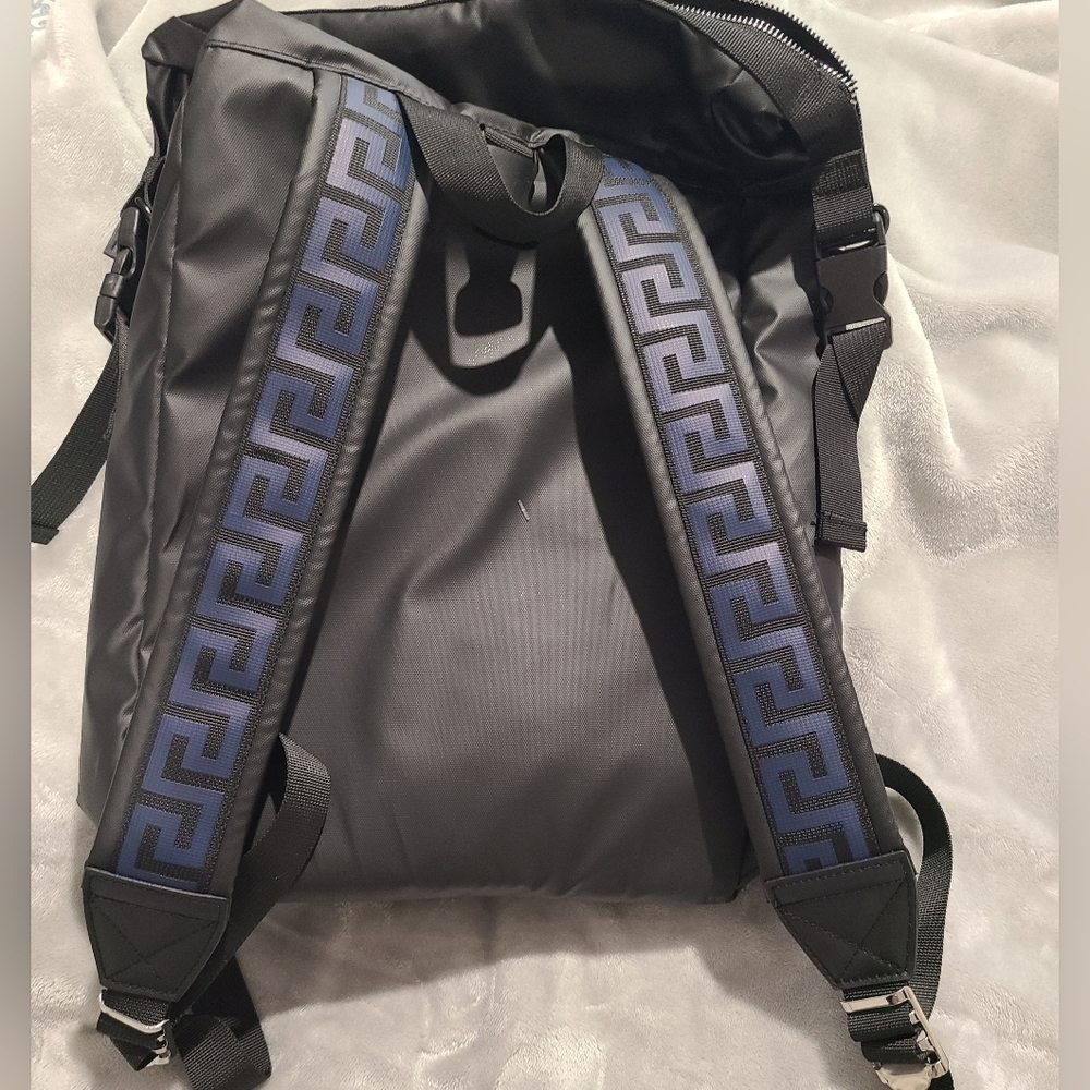 VERSACE parfums Black/bkue Backpack NWOT